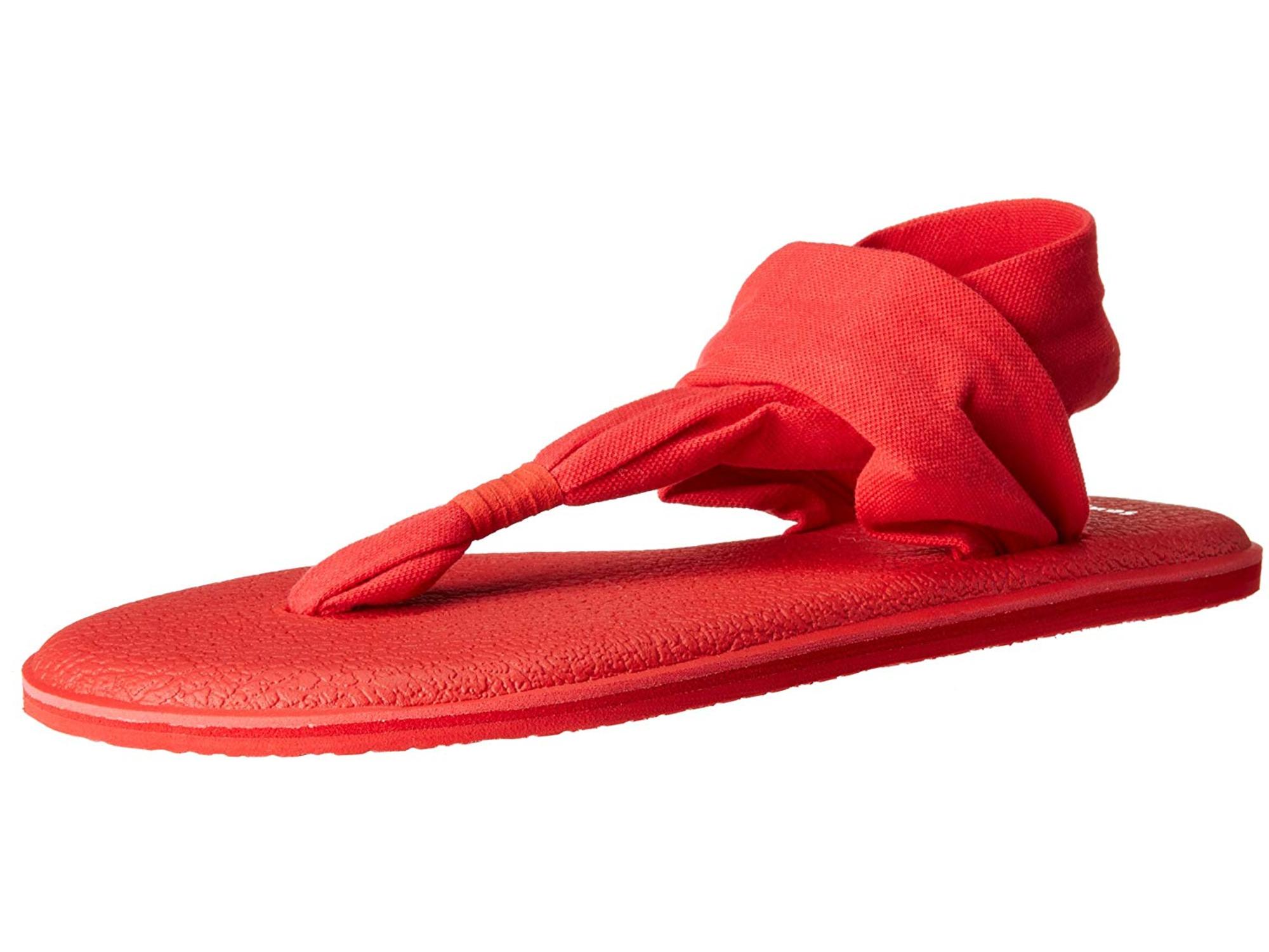sanuk red flip flops
