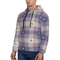 thumbnail image 3 of Balery Heart Check Plaid Pattern Mens Hoodie Kangaroo Pocket Hoodie Pullover Hooded Sweatshirt Ideal for Daily Wear Travel and Home-3X-Large, 3 of 7