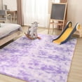 thumbnail image 6 of 6x9 Tie-dyed Purple Area Rugs for Living Room, Fluffy Shaggy Rug for Bedroom, Anti-Skid High Pile Indoor Carpet for Nursery, Kids Room, Bedside, Home Decor, 6 of 16