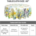 thumbnail image 3 of Easter Bunny Table Cloth Colorful Eggs Yellow Purple Floral Decorative Tablecloth Round 60 Inch Spring Flowers Washable Table Cover for Holiday Party Home Kitchen Dinning Room Picnic Decor, 3 of 6