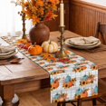 thumbnail image 6 of Orange Blue Pumpkins Fall Table Runner - 120 Inch Long Thanksgiving Gray Checkered Cotton and Linen Blended Dress Scarves Farmhouse Table Runner for Kitchen Dining, Coffee Table, 13" x 120", 6 of 8