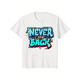 thumbnail image 1 of Camiseta de verano de algodón suave para hombre - Estampado de grafiti "NEVER LOOK BACK", manga corta informal, cuello redondo, blanca con letras coloridas, ligera y transpirable para uso informal, ta, 1 of 6
