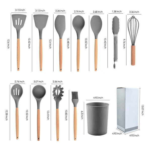Silicone Kitchen Utensils Set - Culinary Couture 24-Pieces Grey Silicone  Cooking Utensils Set for Nonstick Cookware - Silicone Spatulas Set,  Stainless Steel Handle & Other Kitchen accessories - Yahoo Shopping