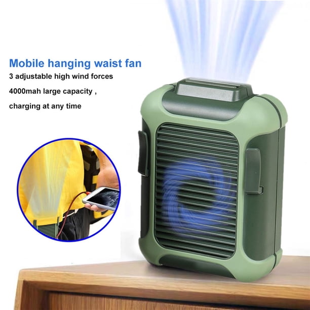 Clearance Mini ventilador acondicionador USB, ventilador recargable con clip para cintura con velocidad de 3 niveles