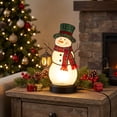thumbnail image 2 of Stained Glass Style Snowman Lamp, Vintage Christmas Acrylic 3D Animal Night Light for Home Office Bedroom Living Room Desk Decor, 2 of 7