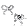thumbnail image 1 of Alamode DA197 Femmes Haut Poli Boucles d'Oreilles en Acier Inoxydable avec AAA Grade CZ en Clair, 1 of 1