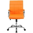 thumbnail image 2 of Scranton & Co Contemporary Vinyl Mid Back Swivel Office Chair in Orange, 2 of 9