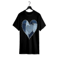 thumbnail image 1 of Seasonless Women's T-Shirt – adorable Heart Denim Design, Short Sleeve Comfort, 1 of 6