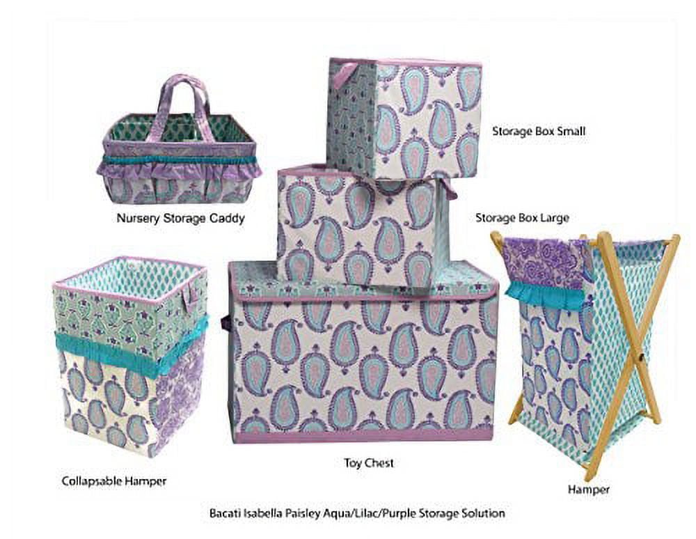 Bacati - Paisley Kids Storage (Nursery Storage Caddy, Lilac/Purple/Aqua)