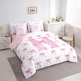 thumbnail image 2 of Erosebridal Bow Letter H Twin Bedding Sets for Girls, Pink Watercolor Ribbon Bedding Comforter Set, Pink Reversible, 7pcs, 2 of 6