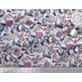 thumbnail image 2 of Soimoi Crepe Silk Fabric Floral,Bird & Animal Cartoon Decor Fabric Printed Yard 42 Inch Wide, 2 of 3