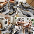 thumbnail image 6 of 3x5 Washable Area Rug, Abstract Marble Non-Slip Rectangle Rug for Living Room Bedroom, Gold Texture Modern Black Simple Style Indoor Low Pile Floor Mat for Home Decor, 6 of 9