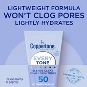 Coppertone Every Tone Sunscreen Lotion SPF 50, Rubs on Clear Sunscreen, 7 fl oz Tube