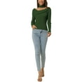 thumbnail image 2 of INSPIRE CHIC Women's Long Sleeve V Neck Chocker Slim Fit Sweater Tops, 2 of 6