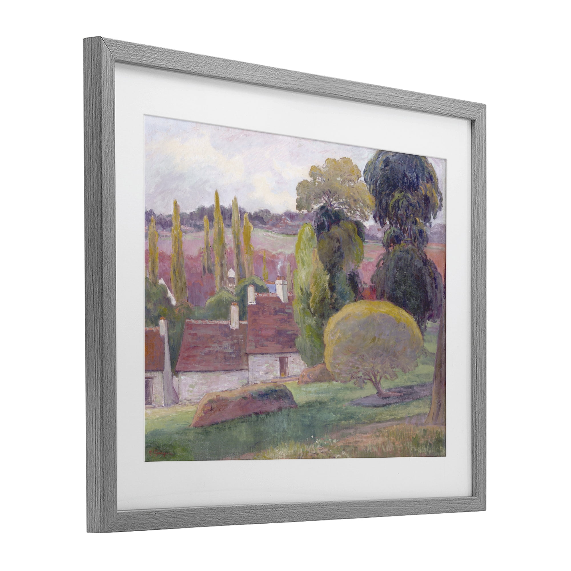 Stupell Industries A Farm In Brittany Gauguin Gray Framed Print Under Glass, design by Stellar Design Studio