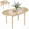 thumbnail image 1 of HOMCOM 55" Wood Kitchen Table, Drop Leaf Tables for Small Spaces, Natural, 1 of 10