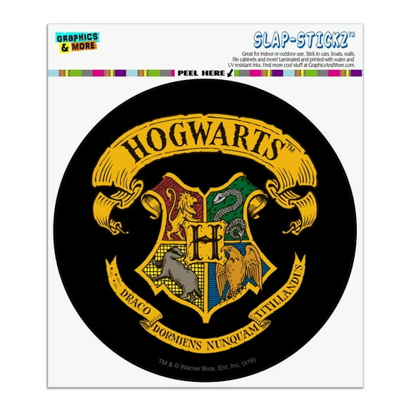 Harry Potter Ilustrated Hogwart's Crest Automotive Car Window Locker Circle Bumper Sticker