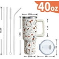 thumbnail image 3 of Halloween Tumbler 40oz - Spooky Cute Ghost Design, Stainless Steel Insulated Water Bottle with Handle & Straw - Reusable Cup, Holiday Gift for Women & Men (Unisex), 3 of 6
