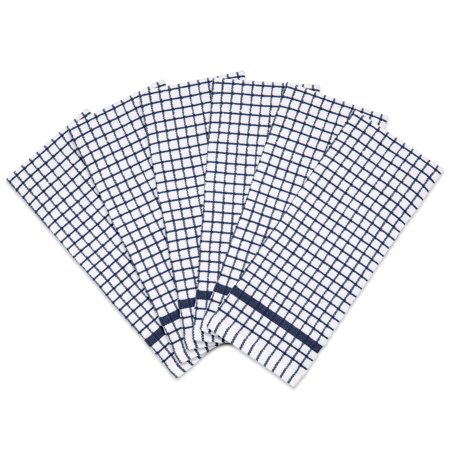 Arkwright Classic Checkered Kitchen Towel (Pack of 6)  Cotton 15x25 Kitchen Towel  Blue & White