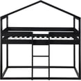 thumbnail image 3 of Twin Over Twin Bunk Bed Wood Bed with Tent, 3 of 9