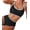 Black, variant on Women'S Bikini Sets Floral Print Whip 2 Piece Swimsuits High Waisted Scoop Bathing Suits Black XL
