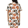 thumbnail image 3 of Picia Sushi Roll Pajamas Sets for Women Soft Short-Sleeved Pjs with Lounge Shorts Two Piece Sleepwear-X-Large, 3 of 9