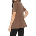 thumbnail image 3 of Women's Casual Short Sleeve Draped Open Front Solid Cardigan, 3 of 5