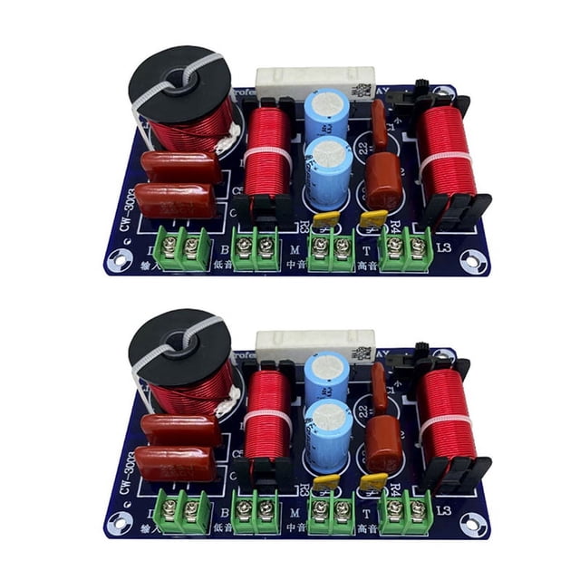 2X HiFi Speaker Frequency Divider HiFi Crossover Filter Distributior DIY Stage Car Audio Woofer Speaker Filter,2 x Frequency divider