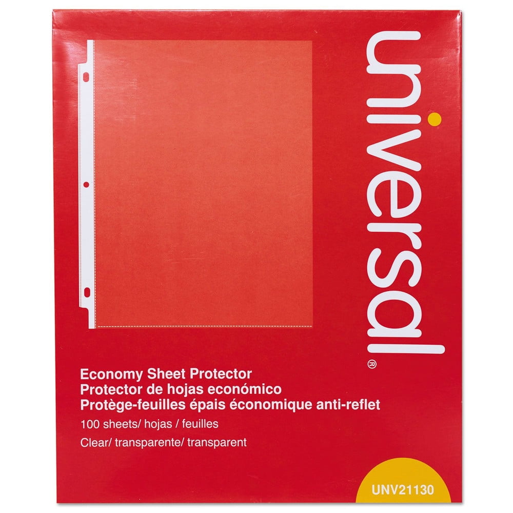 Universal Top-Load Poly Sheet Protectors, Economy, Letter, 100/Box -UNV21130