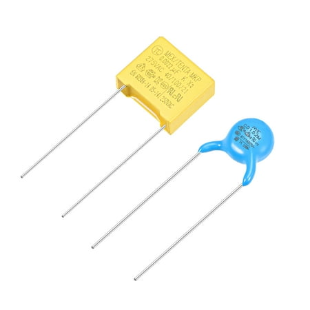 

Safety Capacitors Assortment Kit DIP X2/275V Y1/400V 2 Value - 0.0022uF 1500pF 10 Pcs