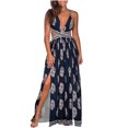 thumbnail image 1 of Leutsin Robe d'Été pour Femme à Imprimé, Taille Haute, Dos Nu, à Bretelles, Style Bohème, Grande Taille, 1 of 8