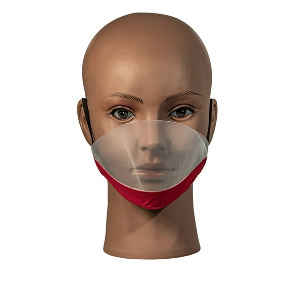 Transparent Facemask with Anti-fog RED