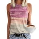 thumbnail image 2 of Prolriy - Camisetas de verano para mujer 2024, camisetas sin mangas estampadas, informales, holgadas, con cuello redondo, color rosa, talla M, 2 of 4