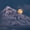 Moonrise Over Mount Hood, variant on Elephant Stock Zermatt Mountain Glow Wall Art - Horizontal Multi Panel Canvas - Living Room Wall Decor - Places Multi Panel - Gray And Blue Decor - 52" x 32"