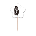 thumbnail image 1 of Orangután blanco y negro animal Selección de pastelitos Star lable Flag en palillos de dientes, 1 of 3