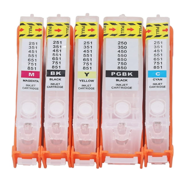Printer , Ink Smoothly Ink Output Sturdy Reusable 5Pcs PP For Documents 150 151,250 251,350 351,450 451,550 551,650 651,750 751