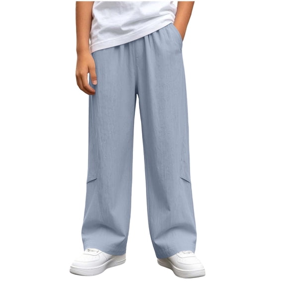 KyCheLot Boy's Sweatpants Straight Leg Elastic Waist Pockets Pants Causal School Daily Athletic Unisex Joggers