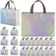 thumbnail image 1 of Paquete de 30 bolsas de regalo reutilizables iridiscentes con asas, grandes bolsas de comestibles no tejidas para compras, bolsas holográficas para fiestas, día festivo, 1 of 4