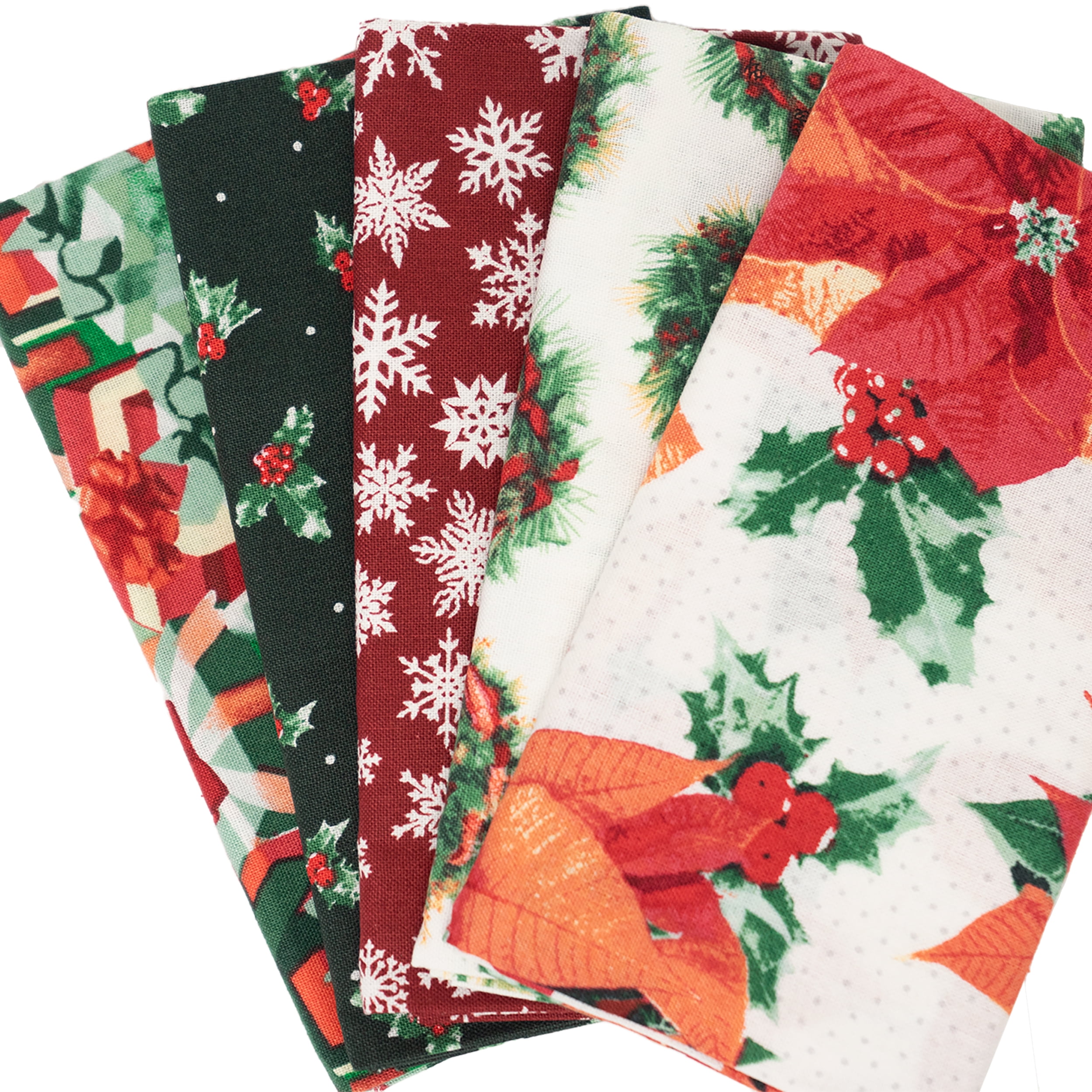 Singer, 100% Cotton, Poinsettia 5Pc Bundle