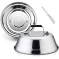 thumbnail image 1 of czcpp-9 Inch Cheese Melting Dome, Small Round Basting Steam Cover Set of 2, Professional Stainless Steel Griddle Grill Accessories for Flat Top BBQ Indoor & Outdoor, Heavy Duty & Dishwasher Safe, 1 of 4
