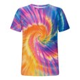 thumbnail image 4 of Taqqpue Mens Tie Dye T Shirt Short Sleeve Round Neck Shirts Summer Muscle Gym Tops Casual Quick Dry Workout Athletic Bodybuilding Cotton Tee, 4 of 5