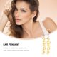 thumbnail image 2 of 4 pares de pendientes colgantes de piedra natural para mujer, aretes de cuentas y joyas de cristal., 2 of 5
