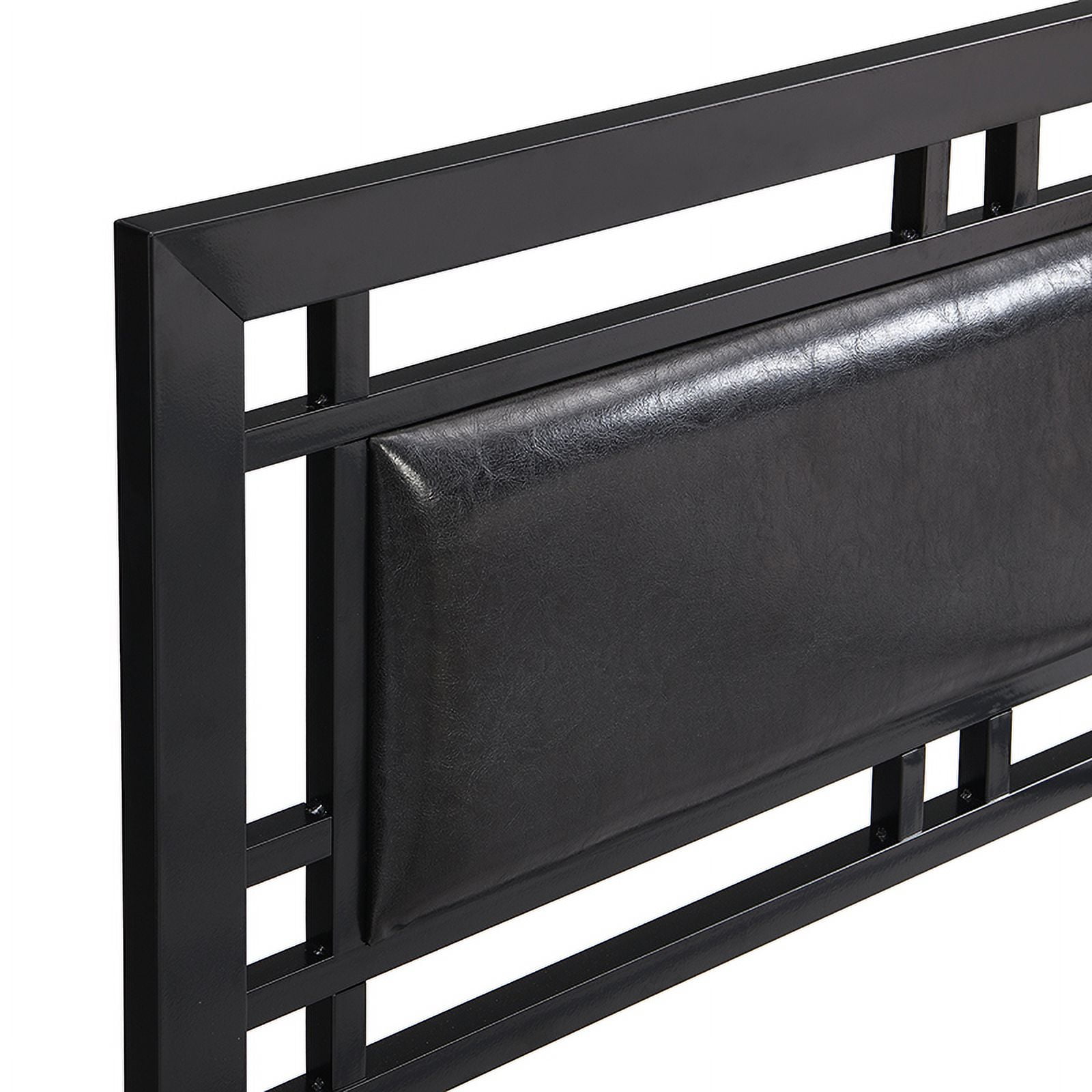 Twin Bed Frame with Headboard,Vintage Metal Platform Bed Frame with Storage,Steel Slat Support,Noise Free,Easy Assemble,77.2"x42.1"x37.6",Black