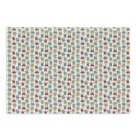 

Pig Cutting Board Whimsical Cartoon Style Interpretation of Piglet in Colorful Clothes Decorative Tempered Glass Cutting and Serving Board in 3 Sizes by Ambesonne