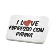 Porcelein Pin I Love Espresso Con Panna Coffee Lapel Badge  NEONBLOND