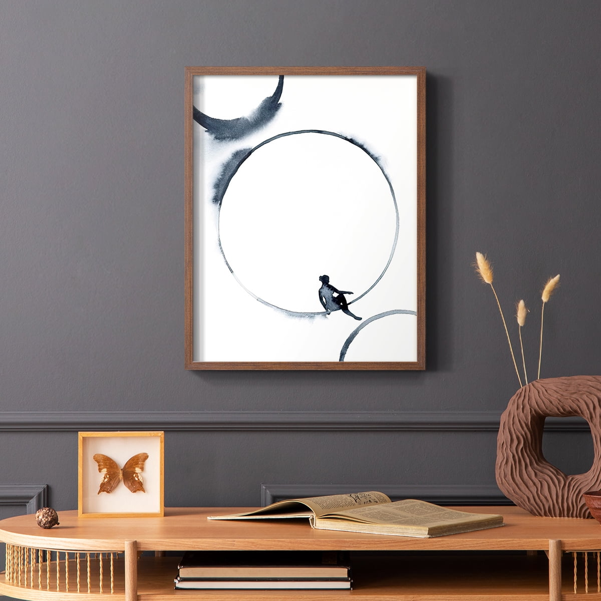 Woman in the Moon I Framed Print - Solid Wood in Single Picture Frame Solid Wood 2 Framed Print
