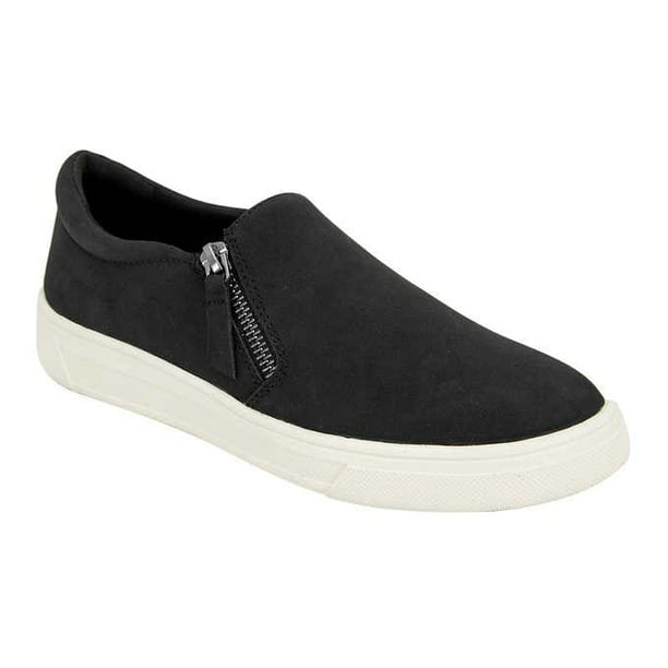Kensie Ladies' Size 6 Faux Suede Slip on Side Zip Sneaker, Black NEW ...