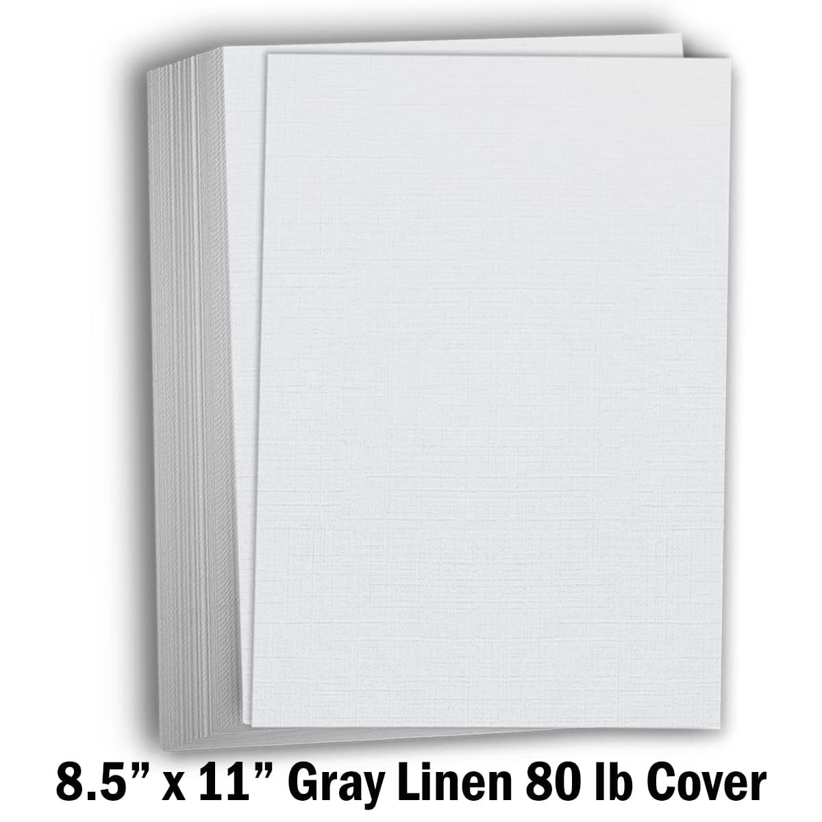 Hamilco Resume Linen Textured Cardstock Paper  8 1/2 x 11" Blank Thick Heavy Weight 80 lb Cover Card Stock for Printer - 50 Pack Gray