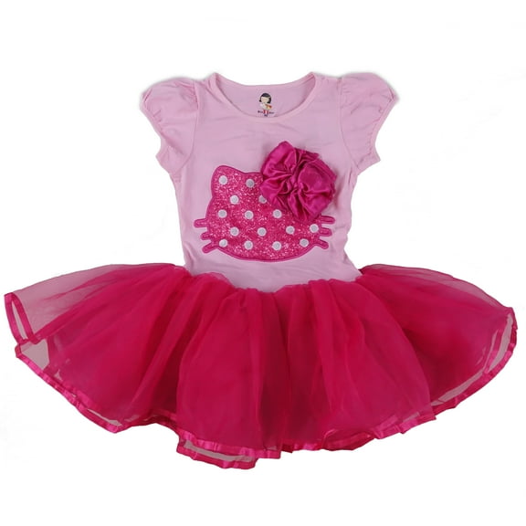 Wenchoice Pink & Hot Pink Kitty Bow Dress Girls L(5-6Y)
