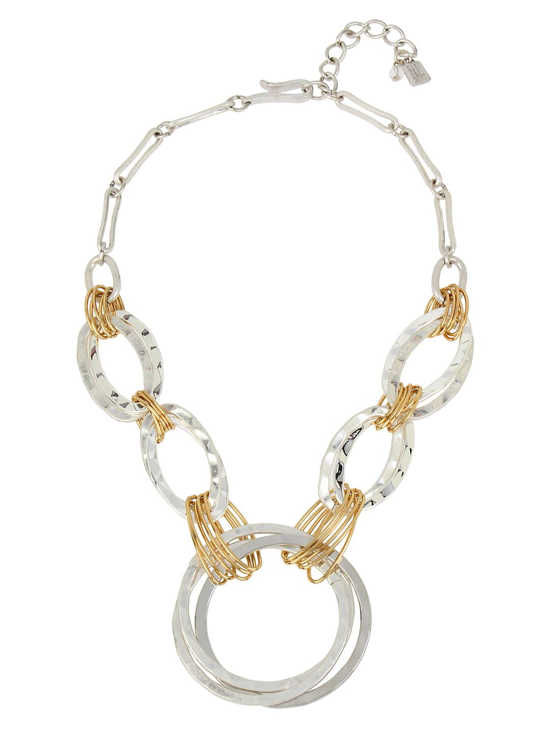Two-Tone Wire Wrapped Circle Necklace